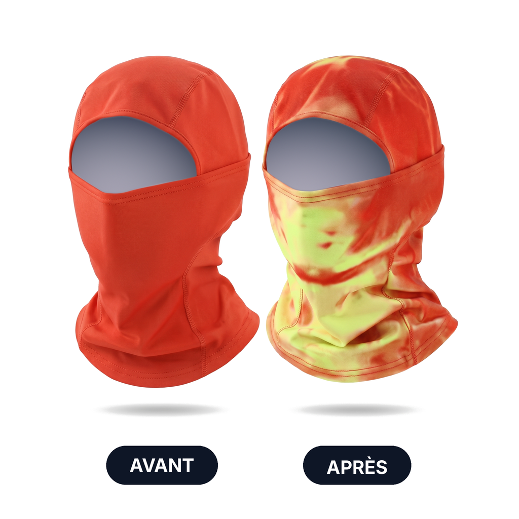 Cagoule Thermya Shift Orange Blaze, avant et après le souffle
